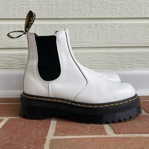 Dr. Marten’s Smooth 2976 White Chelsea Platform B… - image 1